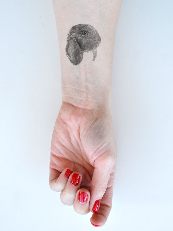 PRE ORDER temporary tattoos - set of 7 fake bunny tatts - bunny tattoo - rabbit - bunnies - rabbits - SEVEN