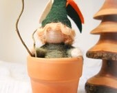 Needle felted seasonal flower bud/ flower child, spring, flower, season, nature table, waldorf art