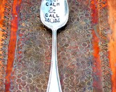 Keep Calm and Call MOM - The Original Hand Stamped Vintage Coffee Spoon  by Sycamore Hill