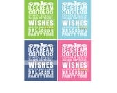 Happy Birthday Subway Art Poster Print  . 8x10 A4  // Pink Green Blue Aqua Rainbow . Children Party Decor