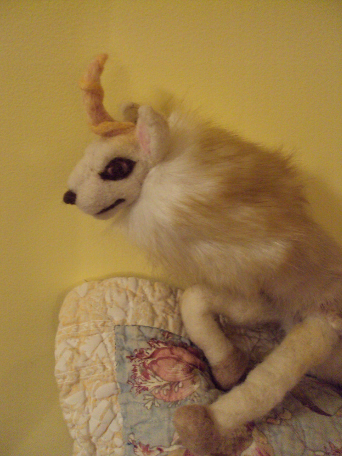 unicorn creature floppy art doll needle felted fur