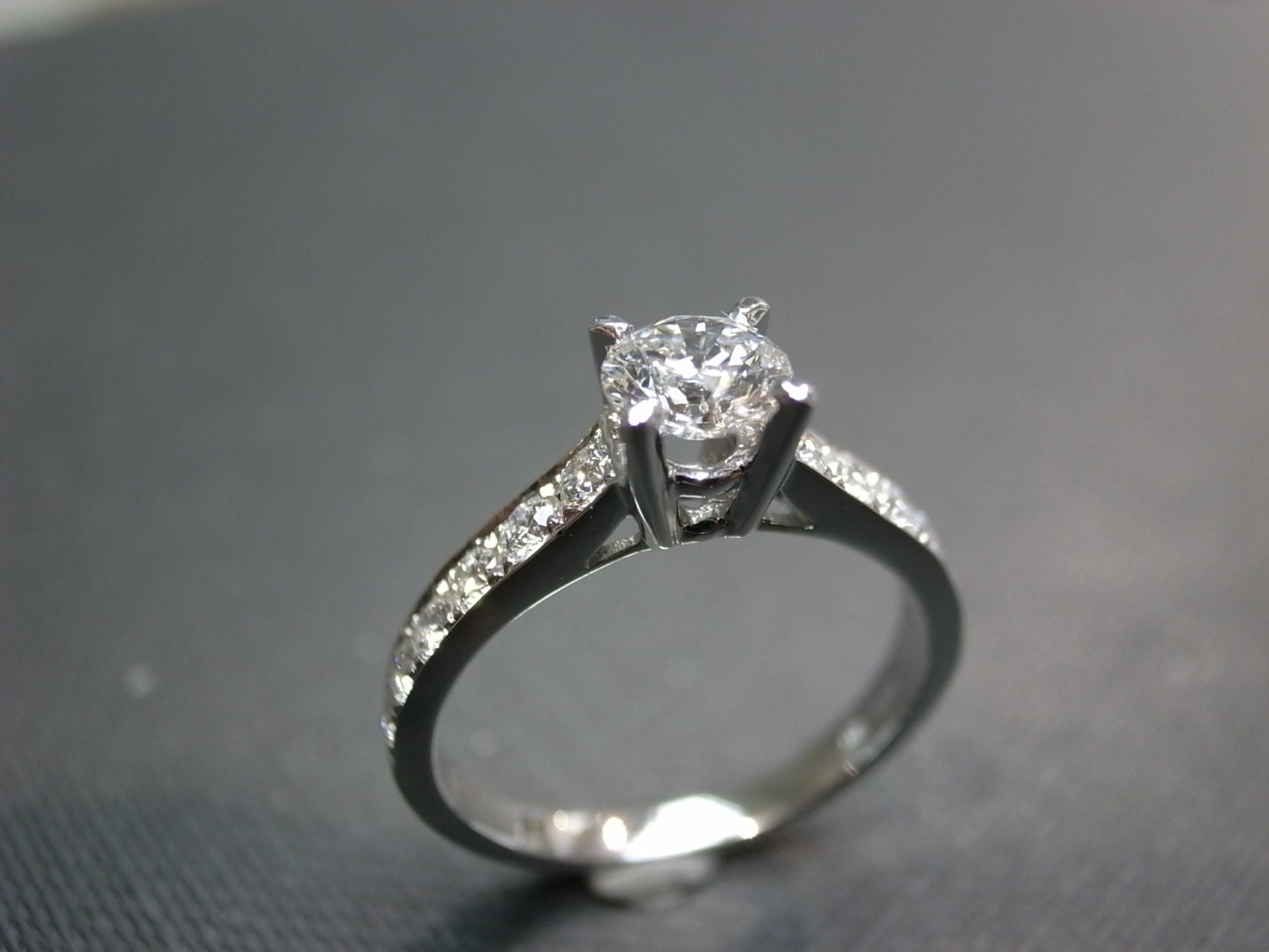 Diamond Wedding Engagement Ring in 14K White Gold