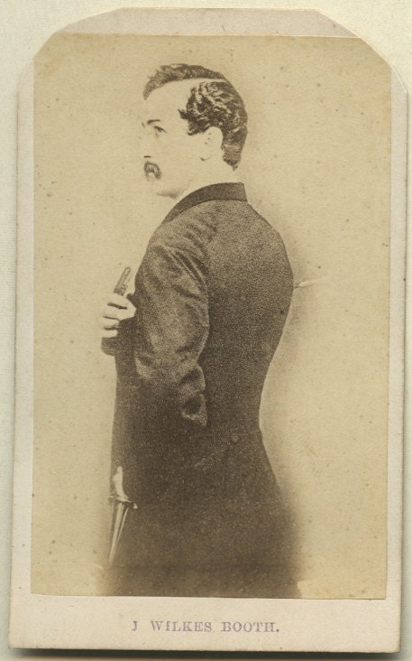 Rare 1865 CDV Abraham Lincoln Assassin John Wilkes BOOTH With Gun and Knife Added