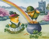 Ireland Rainbow Print Baby Chicks Ferdinand and Nina Art Janet Zeh
