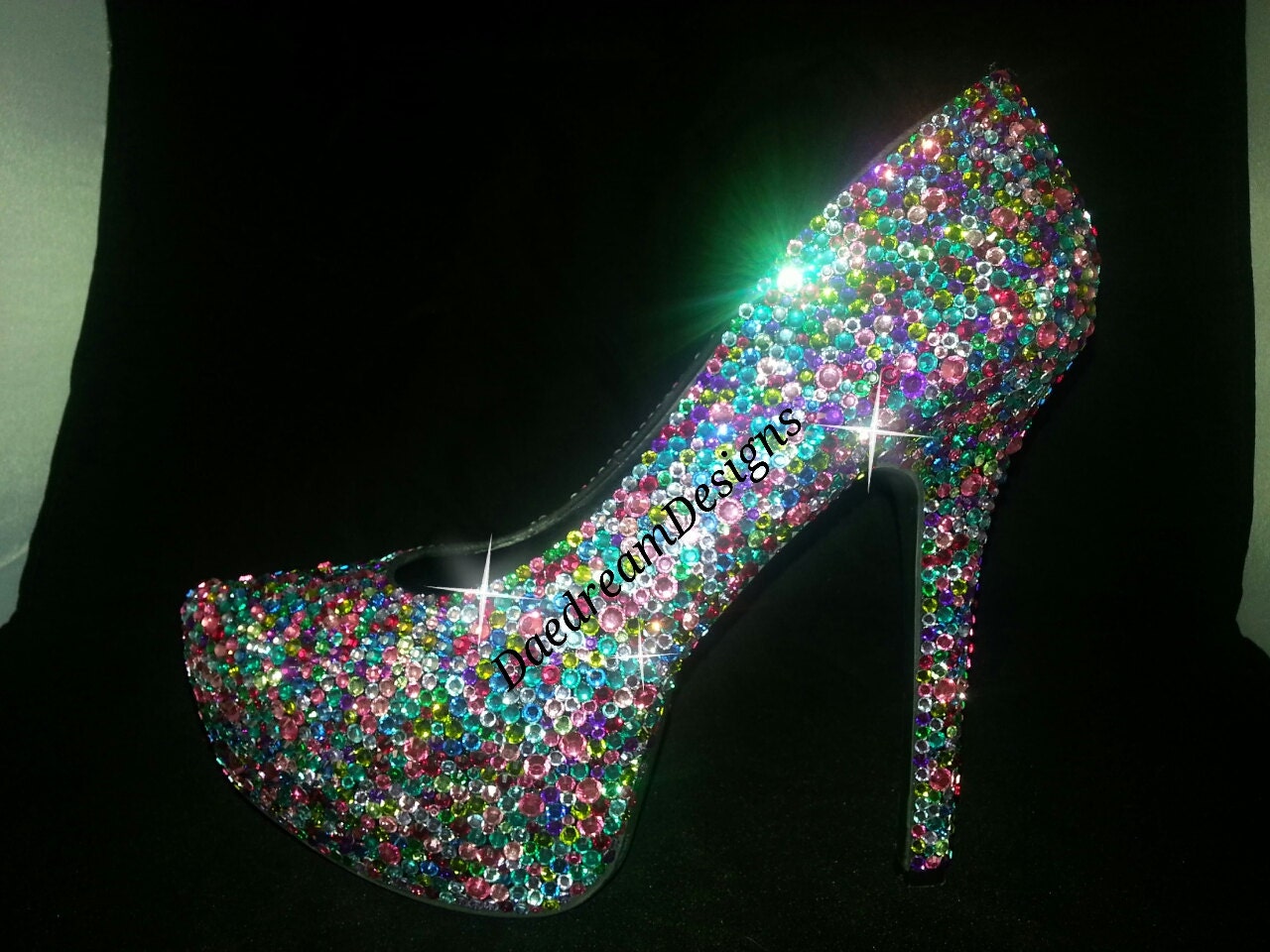 Multi Colored Bling Pumps