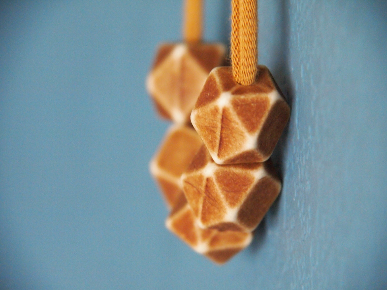 brown minimalist cube necklace - geometric - modern