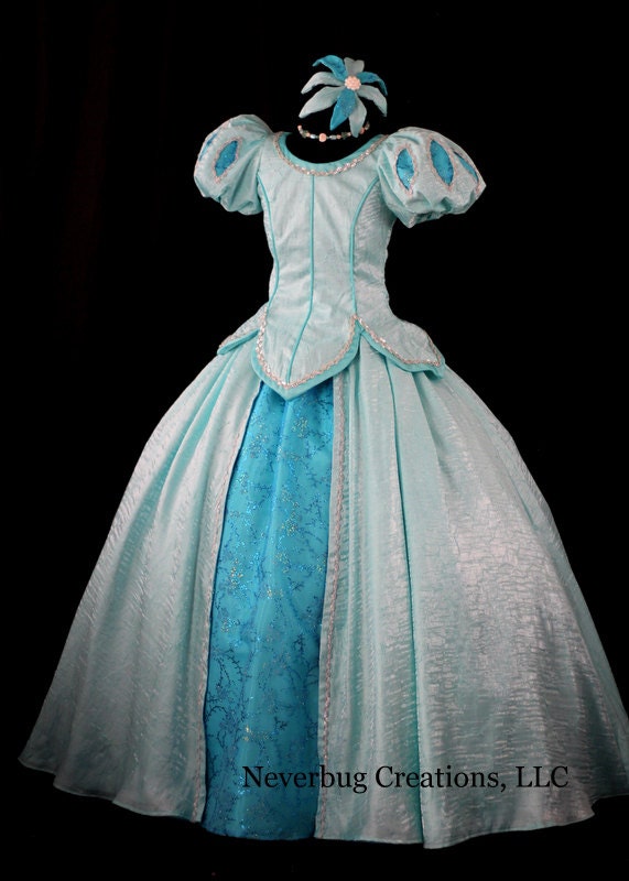 Child Little Mermaid Aqua Ball Gown Custom Costume