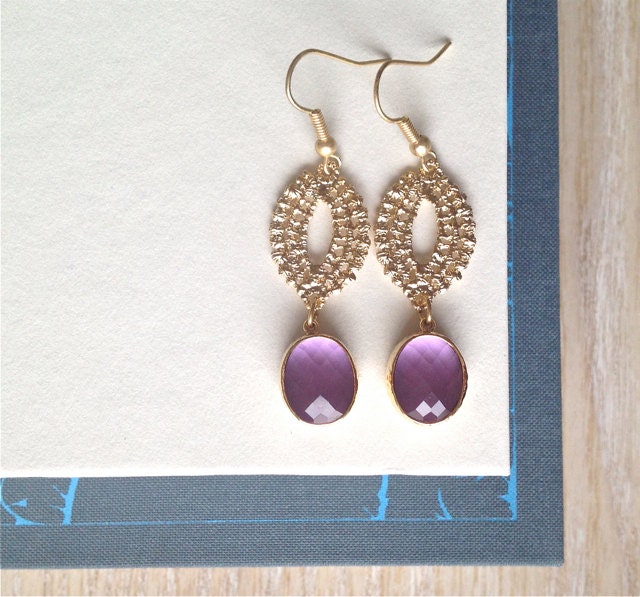 Lavender Drop Earrings