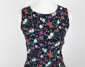 Vintage 1980's E.D. Michaels by Melanie Drucker Dress - Multi-Color Floral Print Dress - Small