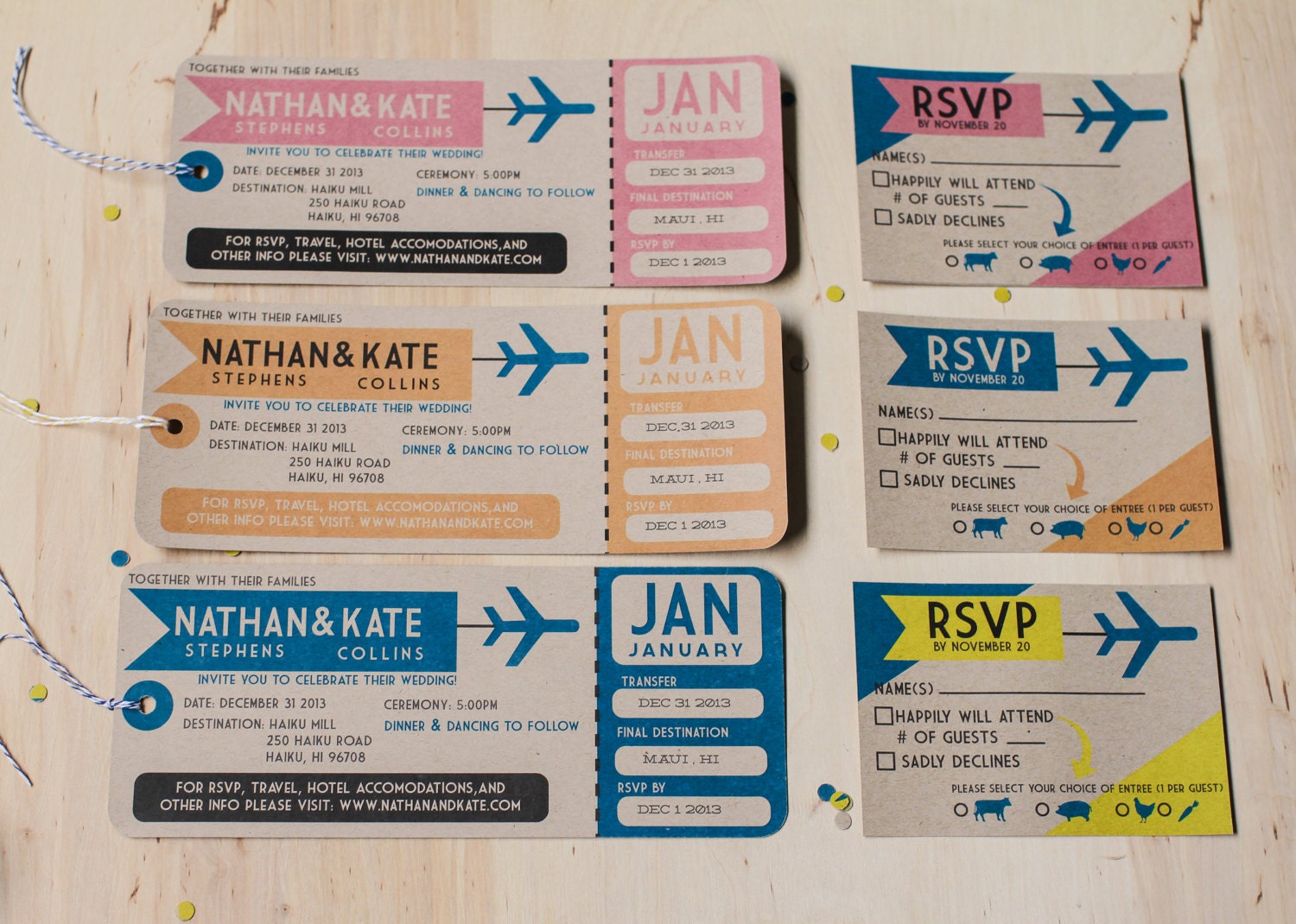 Plane Ticket Wedding Invitations // destination wedding invitations