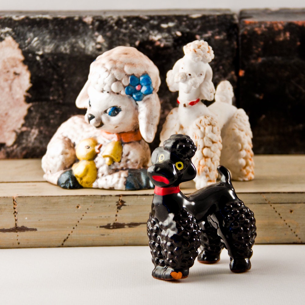 Vintage Animal Figurine Instant Collection, Poodles, Dogs, Figures, Collectibles, Home Decor