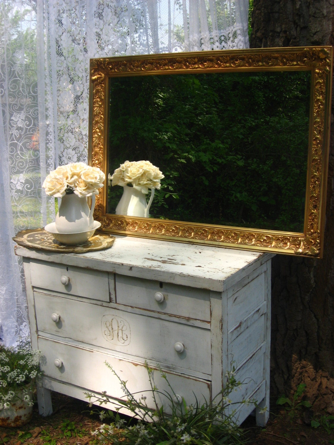 X-L Traditional Gold Mirror Shabby Chic Mantel Mirror