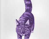 Purple Cat Limited Edition Original Hand-Pulled Collograph Print
