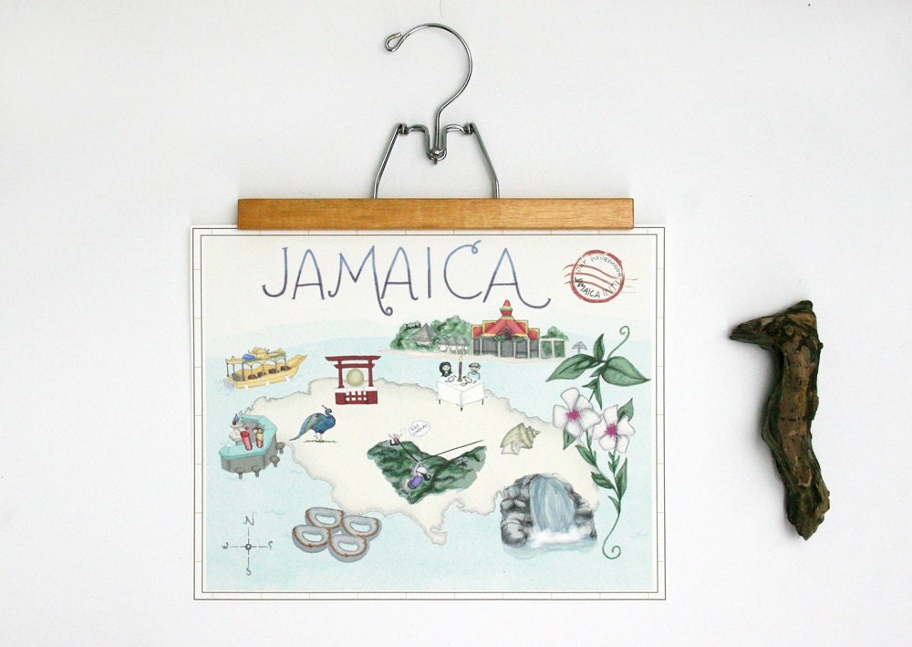 Custom Map of Your Vacation 11x14