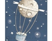 11x14 Print - I love you to the moon and back - hot air balloon - Childrens wall art print - Girls boys bedroom Emily Burnette Recipe 4 Cute