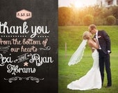 Blackboard Wedding Thank You Card Design