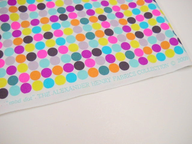 Mod Dot Fabric, 1 yd Remnant, Alexander Henry Collection, Sewing Notions, Quilting Supplies, Yardage, Polka Dots