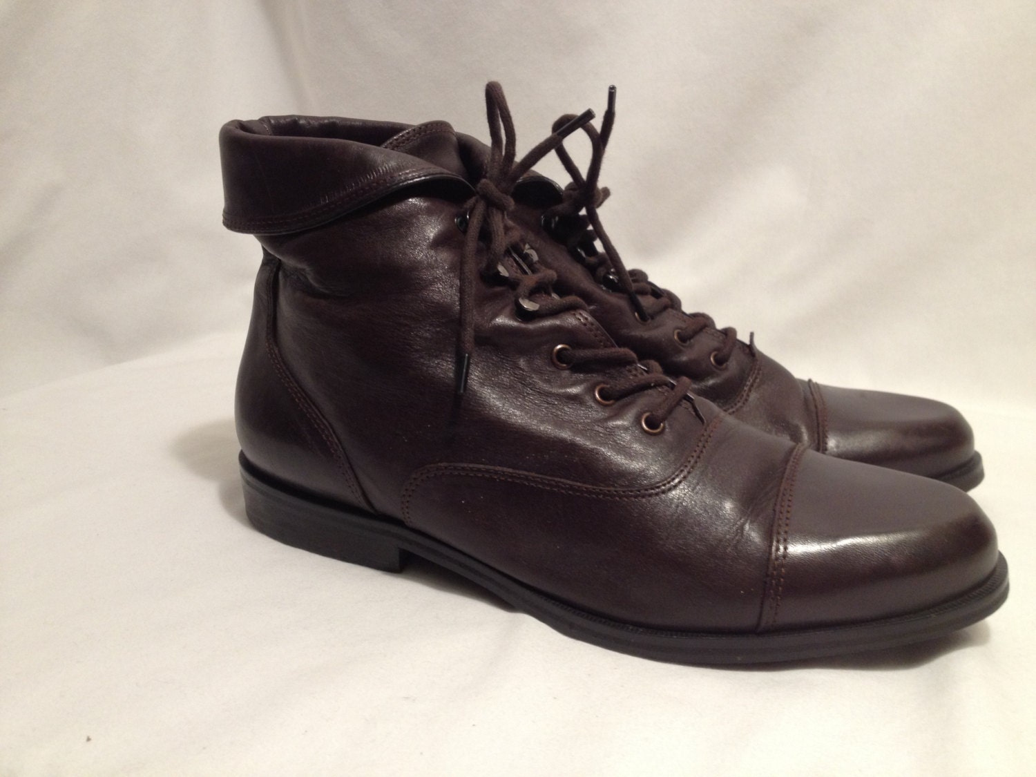 Vintage Brown Leather Booties by Enzo Angiolini