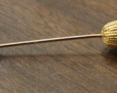 Gold Tone Gray Pearl Hat Pin Brooch - Vintage Jewelry