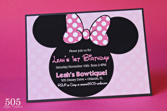 Minnie Mouse Invitation - Printable Invitation by 505 Design Paperie Il_570xn