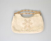 1970s Vintage Cotton and Bamboo Clutch