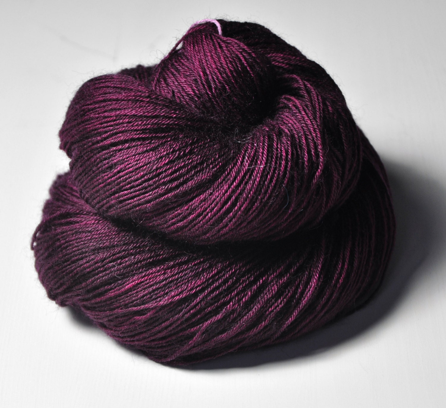 Pink fuchsia's last day OOAK - BFL superwash yarn sock weight