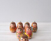 matryoska wood nesting doll ornament // traditional, handcrafted, stackable, souvenir, folk art
