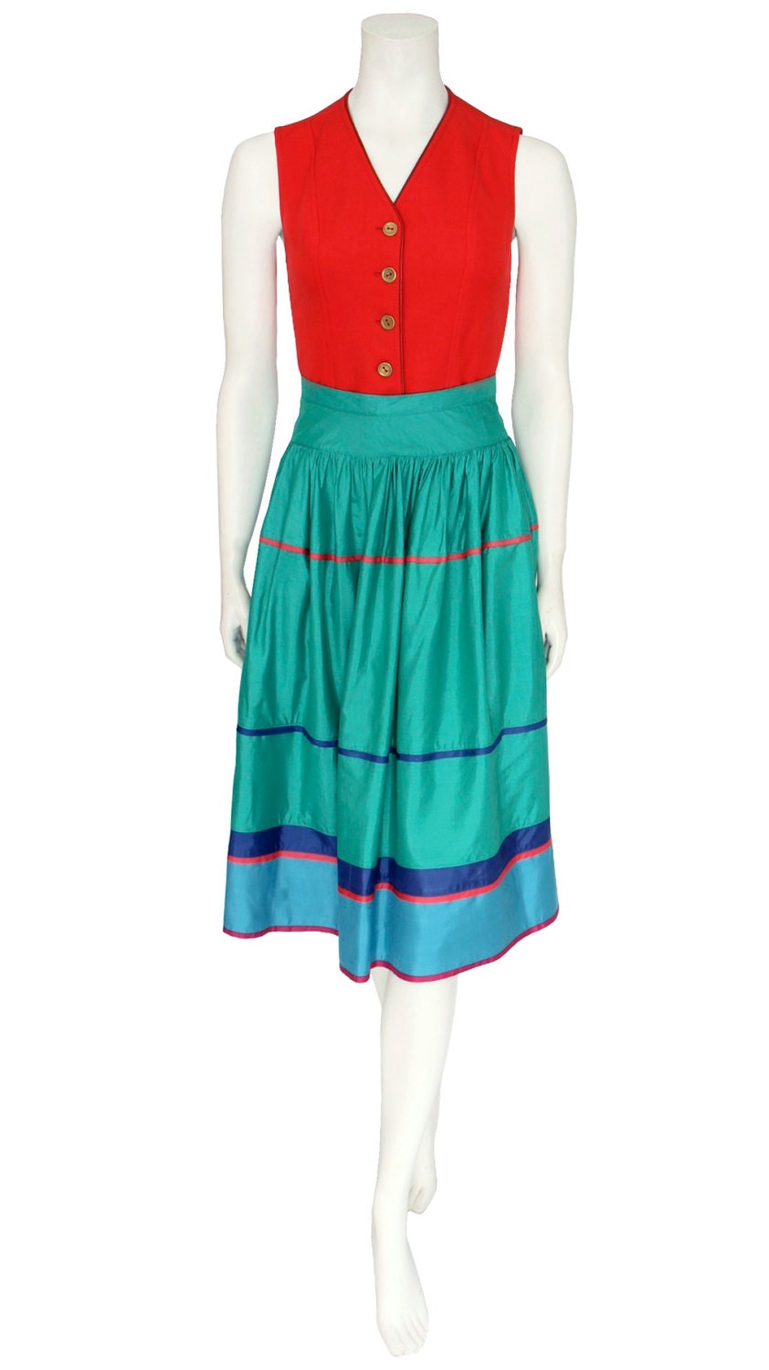 Vintage 1970s Kenzo Silk Skirt
