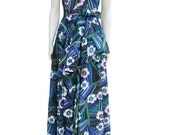 1970s Tiered Floral Maxi Dress