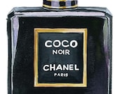 Coco Chanel Noir Perfume Bottle Print - 11 in. x 14 in.