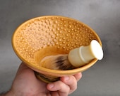 Shaving Bowl Ready To Ship Brown Dottie Shaving Bowl by Symmetrical Pottery