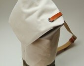 yoga bag - waxed cotton with leather strap - green