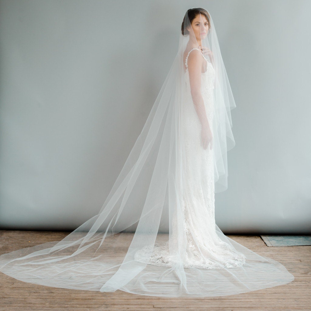 Long Cathedral Style Veil- Airy Ethereal Bridal Veil