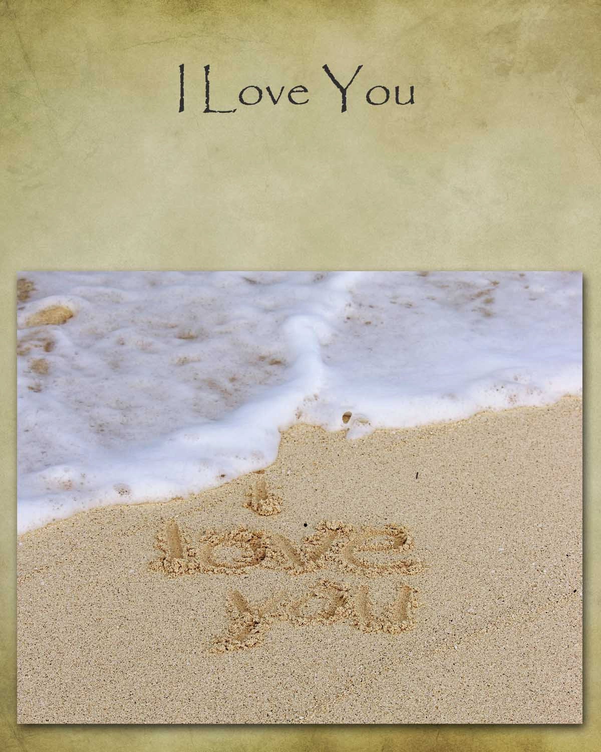 I Love You, Love, Romantic, Husband, Wife, Boyfriend, Girlfriend, Beach, Nature, 8x10, Fine Art Print, Wall Art, Bedroom, Nursery