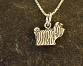 Sterling Silver Yorkshire Terrier, Yorkie Dog Pendant on a Sterling Silver Chain