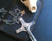 30s Vintage Huge German Crucifix Cross Necklace