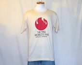 Vintage Deadstock 1982 TENNESSEE WORLDS FAIR Knoxville Graphic Soft Thin Medium Sportswear Rare 50/50 T-Shirt