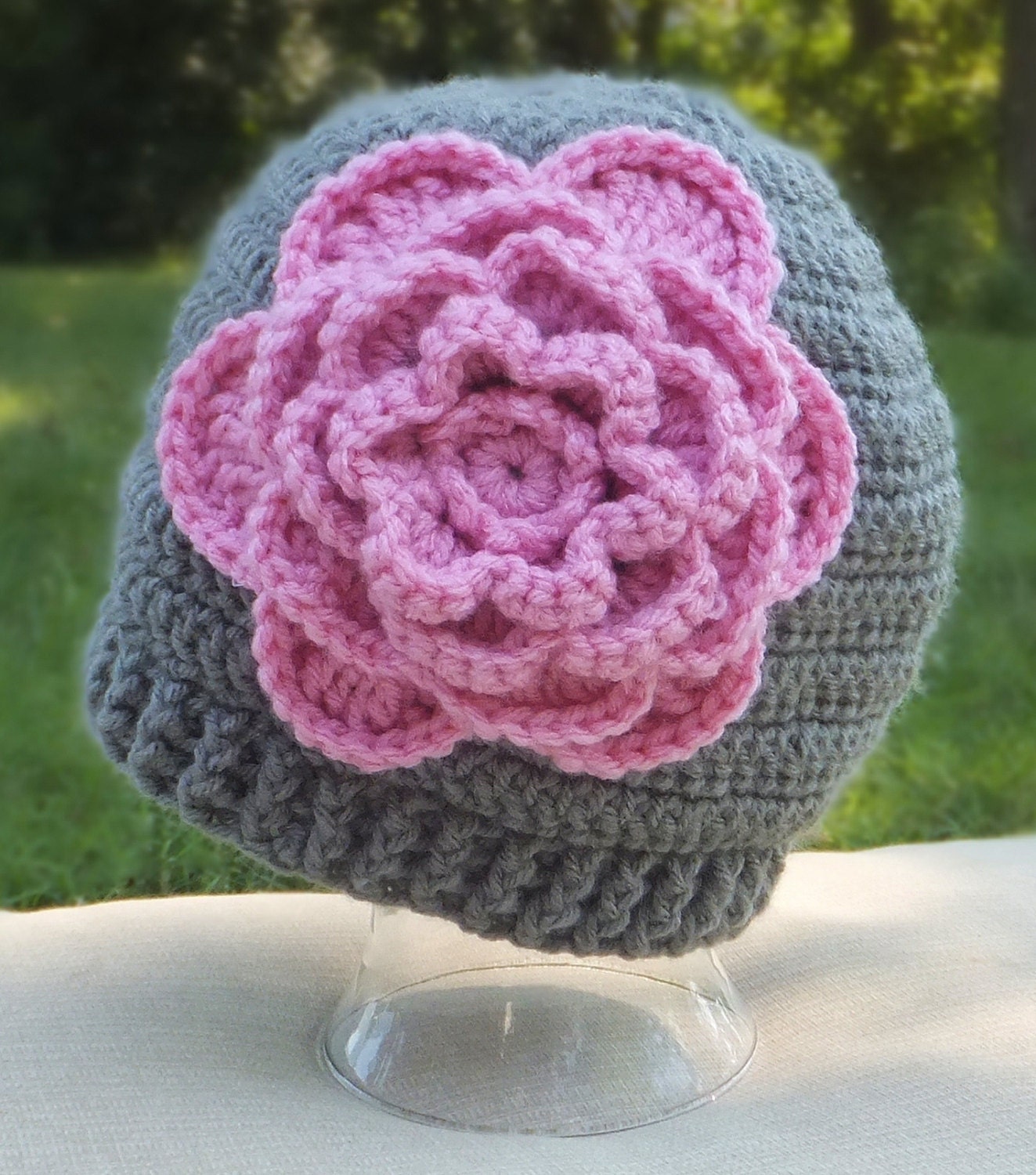 Adult Bloomin' Beanie Flower Hat - Custom Crochet Hat - Large Flower Hat - Womens Flower Hat - Winter Beanie