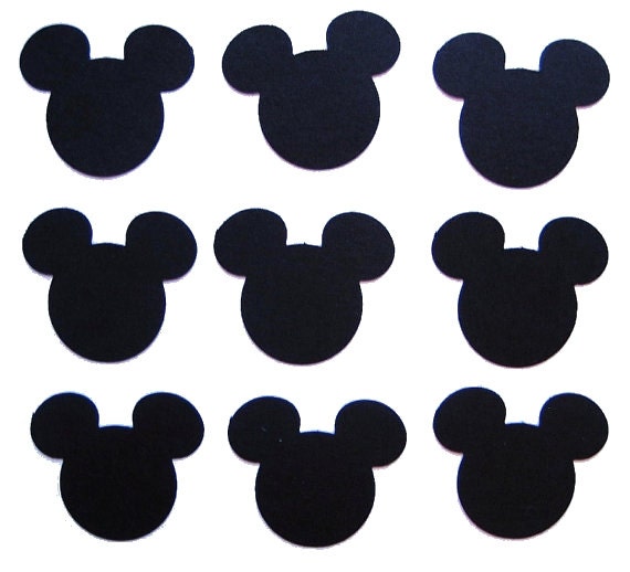 100 Black Mickey Mouse punch die cut cutout scrapbooking embellishments - No477