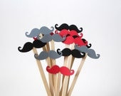 12 Mustache Drink Stirrers, Coffee Stirrers, Tea Stirrers, Cocktail Stirrers, Beverage Stirrers, Cake Toppers, Cupcake Toppers - DS03