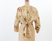 Vintage La Squadra Blouse / 80s Tie Waist Jacket