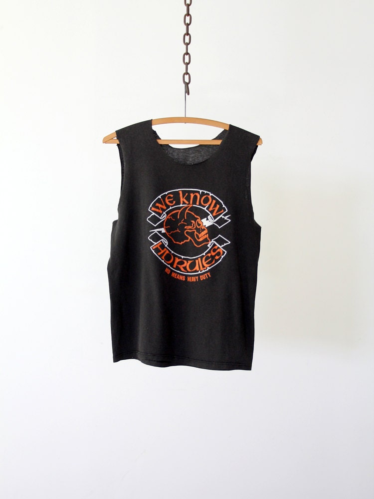 vintage Harley Davidson tank / 80s black muscle tshirt