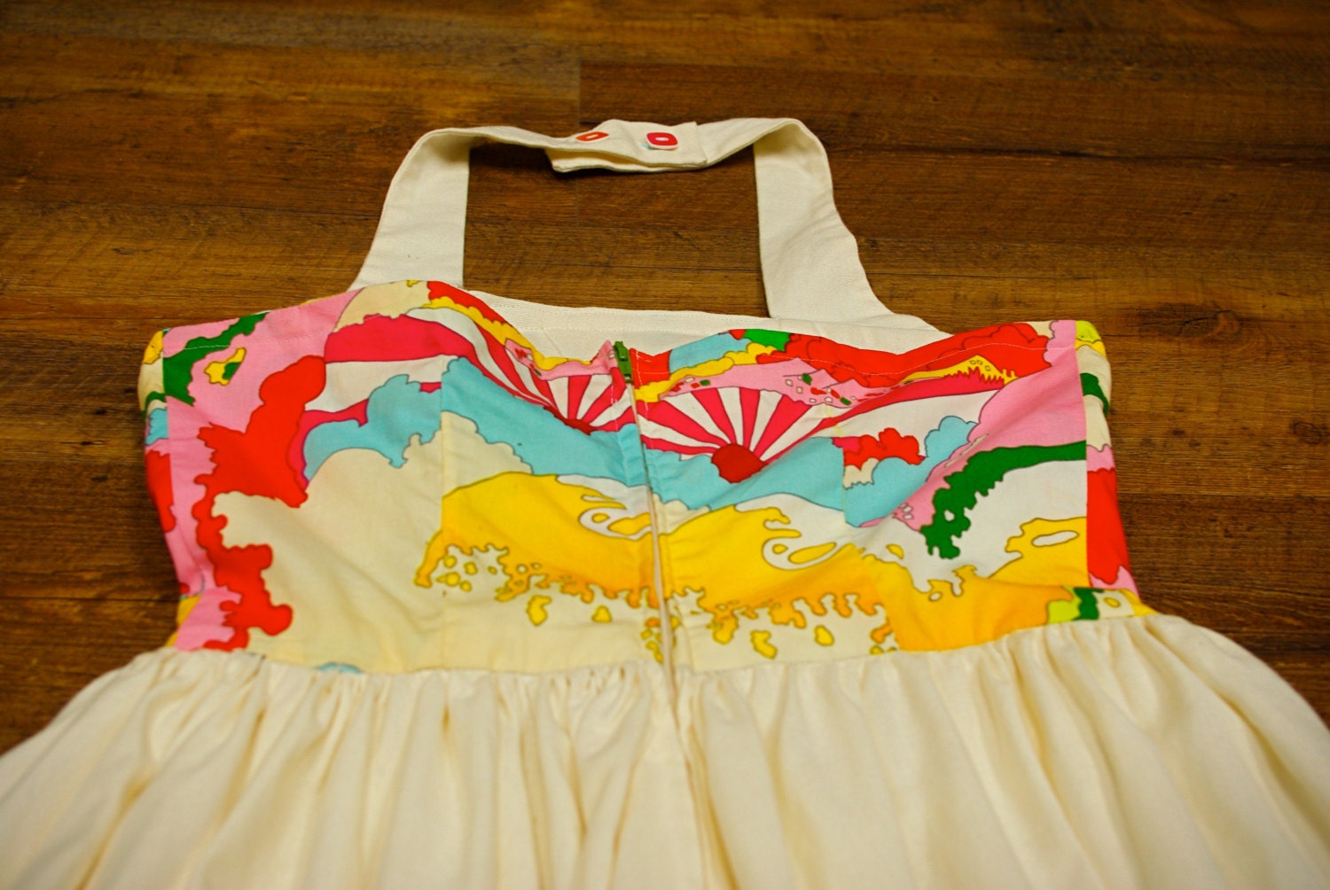 Organic Rainbow Halter Dress XS Junior Teen Graduation Dress