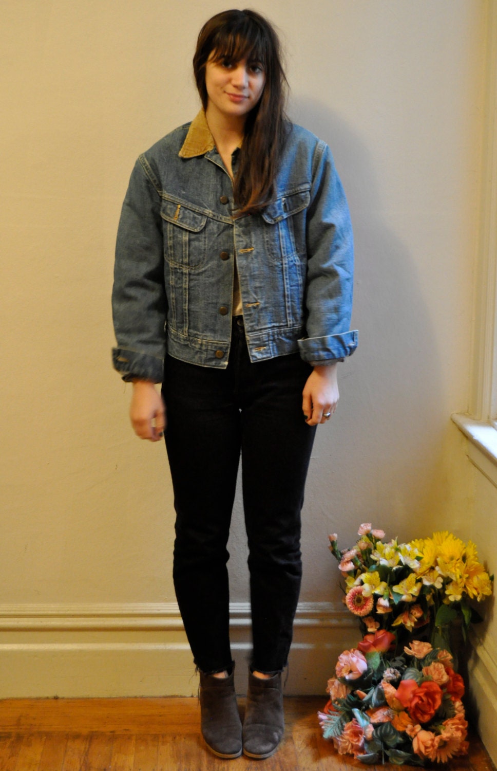 60s Lee Wool Blanket Lined Jean Jacket