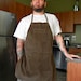 Rugged Brown Corduroy Butcher Style Apron for Men