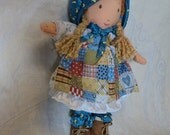 Holly Hobby doll small stuffed with bonnet and shoes