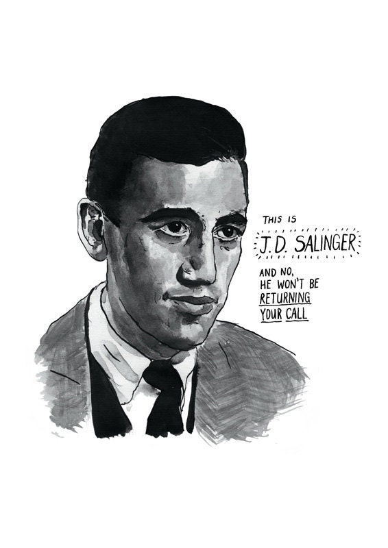 JD Salinger poster print Great American Writers