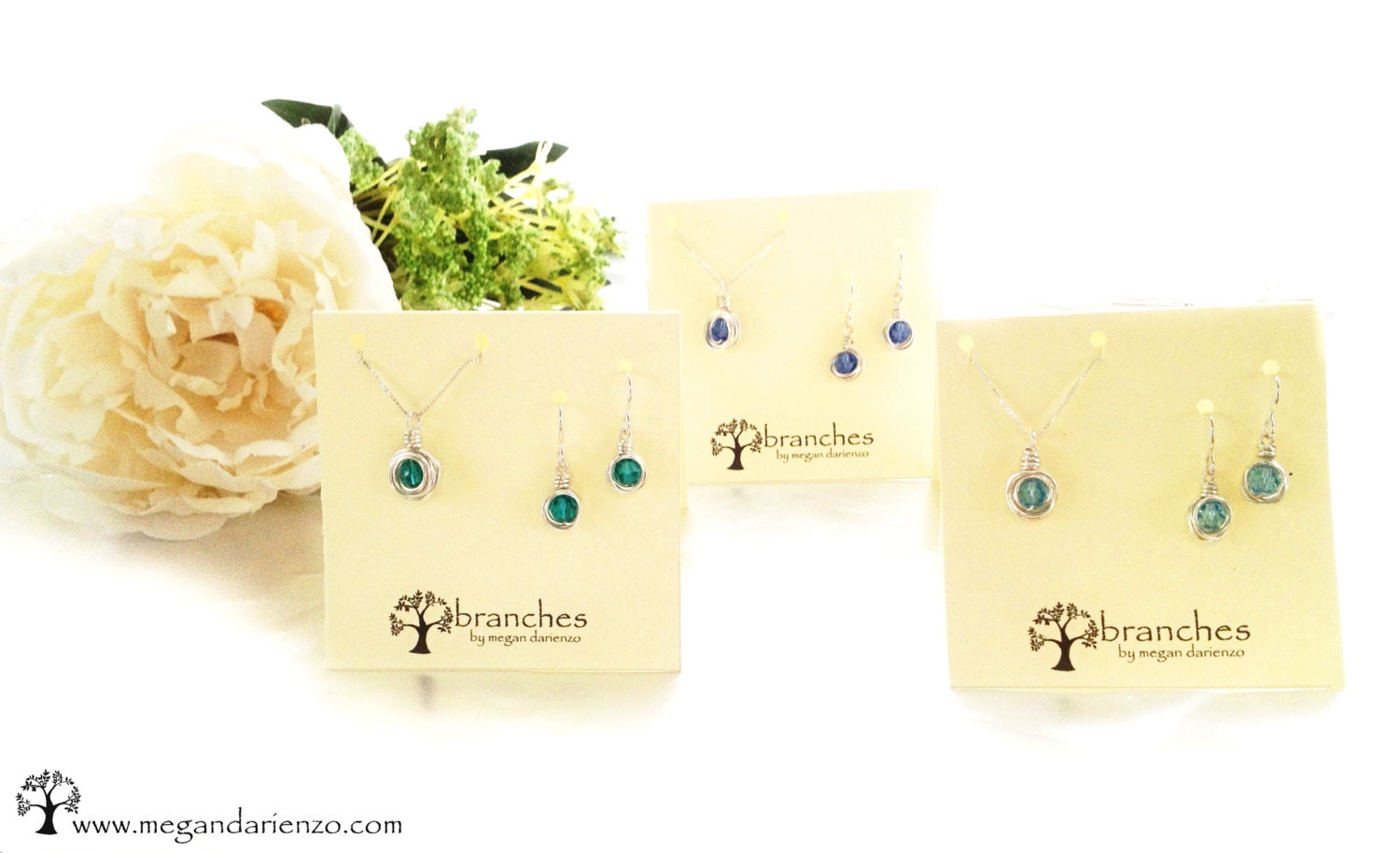 Bridesmaid Necklace and Earrings - simplicity - set of three