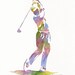 Golf Man, Sports Athlete Fathers Day Dad Gift, Art Print of Original Painting, Birthday Gift for Him, Barbara Rosenzweig, Etsy Reproduction