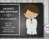 Boys First Communion Invitation on Chalkboard Il_170x135